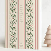 "Holly Wallpaper" - Holiday Cards in Champagne by Baumbirdy - Folded Card