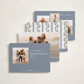 "Holly Monogram" - Holiday Cards in Blue Spruce by Wildfield Paper Co - Back of Card Options