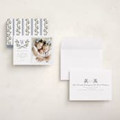 "Holly Monogram" - Holiday Cards in Blue Spruce by Wildfield Paper Co - Assembled