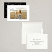 "Joyful Noise Playful Script" - Holiday Cards in Coal by Jackie Crawford - Assembled