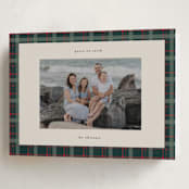 "Plaid Peace" - Holiday Cards in Wreath by Makewells - Folded Card