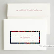 "Plaid Framed" - Holiday Cards in Navy by Lea Delaveris - FREE Recipient Addressing