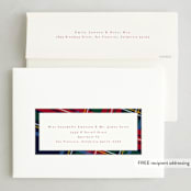 "Plaid Framed" - Holiday Cards in Navy by Lea Delaveris - FREE Recipient Addressing