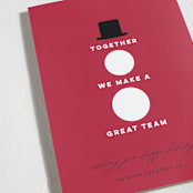 "Holiday Team" - Holiday Cards in Berry by Louise Kay - Detail