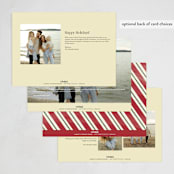 "Vintage Candy Cane" - Holiday Cards in Poinsettia by Angela Garrick - Back of Card Options