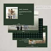 "Bow" - Holiday Cards in Evergreen by Olivia Kanaley Inman - Back of Card Options