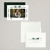 "Bow" - Holiday Cards in Evergreen by Olivia Kanaley Inman - Assembled
