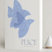 "Doves" - Holiday Cards in Sky by Tamara Hilje - Folded Card