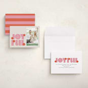 "pop joy" - Holiday Cards in Candied Grapefruit by Lori Wemple - Assembled