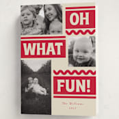 "Ski Slope" - Holiday Cards in Cranberry by Baumbirdy - Folded Card