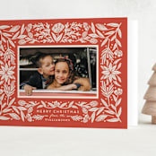 "Spruced" - Holiday Cards in Poinsettia by Amy Kross - Folded Card