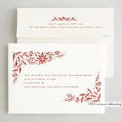 "Spruced" - Holiday Cards in Poinsettia by Amy Kross - FREE Recipient Addressing