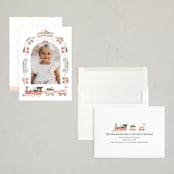 "Festive Tracks" - Holiday Cards in Spruce by Hannah Williams - Assembled