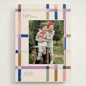 "Knitted Plaid" - Holiday Cards in Sugar Plum by Carrie ONeal - Front