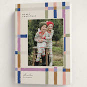 "Knitted Plaid" - Holiday Cards in Sugar Plum by Carrie ONeal - Folded Card