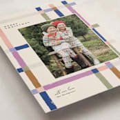 "Knitted Plaid" - Holiday Cards in Sugar Plum by Carrie ONeal - Detail