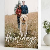 "Howliday" - Holiday Cards in Bone by Vanessa Doyle - Folded Card