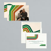 "Groovy Stripe" - Holiday Cards in Avocado by 2birdstone - Assembled