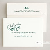 "Peace and Love Lettered" - Holiday Cards in Evergreen by Alethea and Ruth - FREE Recipient Addressing