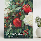 "Pomegranate" - Holiday Cards in Crimson by Wendy Keller - Front