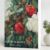 "Pomegranate" - Holiday Cards in Crimson by Wendy Keller - Folded Card