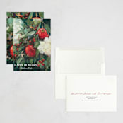"Pomegranate" - Holiday Cards in Crimson by Wendy Keller - Assembled