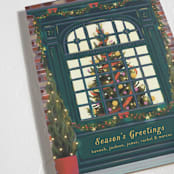 "Christmas Window" - Holiday Cards in Dark Turquoise by Becky Nimoy - Detail