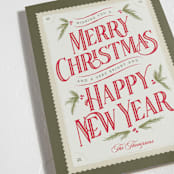 "Vintage Postcard" - Holiday Cards in Pine by Robert and Stella - Detail