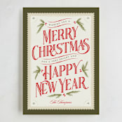 "Vintage Postcard" - Holiday Cards in Pine by Robert and Stella - Full Design
