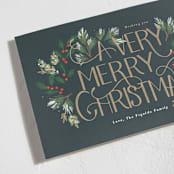 "A Very Merry Christmas Botanicals" - Holiday Cards in Wreath by Rebecca Durflinger - Detail