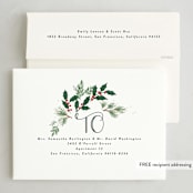 "A Very Merry Christmas Botanicals" - Holiday Cards in Wreath by Rebecca Durflinger - FREE Recipient Addressing