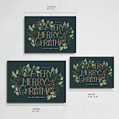 "A Very Merry Christmas Botanicals" - Holiday Cards in Wreath by Rebecca Durflinger - Formats Available