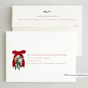 "Big Bow" - Holiday Cards in Holly Berry by Leah Bisch - FREE Recipient Addressing