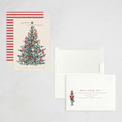 "Nutcracker Tree" - Holiday Cards in Caramel by Teju Reval - Assembled