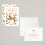 "Merry Deer" - Holiday Cards in Forest by Pixel and Hank - Assembled