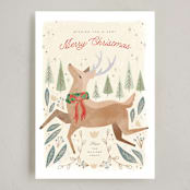 "Merry Deer" - Holiday Cards in Forest by Pixel and Hank - Full Design