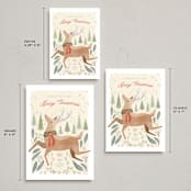 "Merry Deer" - Holiday Cards in Forest by Pixel and Hank - Formats Available