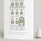 "Home for the Holidays" - Holiday Cards in Snowfall by Susan Zinader - Folded Card