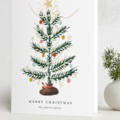 "Silver Tip" - Holiday Cards in Snow by Ani Somi - Folded Card