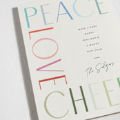 "Peace Love Cheer" - Holiday Cards in Fruitcake by Pixel and Hank - Detail
