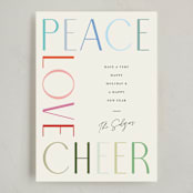 "Peace Love Cheer" - Holiday Cards in Fruitcake by Pixel and Hank - Full Design