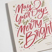 "Merry Bright Lettering" - Holiday Cards in Spice by Stephanie Hawkes - Detail