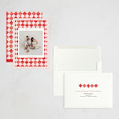 "Hand Painted Checkerboard" - Holiday Cards in Cherry by Michelle Harrick - Assembled