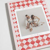 "Hand Painted Checkerboard" - Holiday Cards in Cherry by Michelle Harrick - Detail