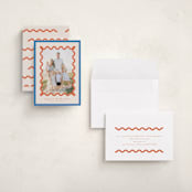 "Party Squiggle" - Holiday Cards in Papaya by Blustery August - Assembled