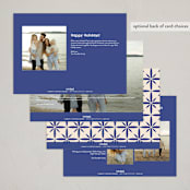 "Textiles" - Holiday Cards in Azure by Megan Cash - Back of Card Options