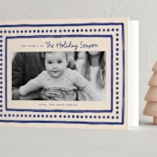 "Textiles" - Holiday Cards in Azure by Megan Cash - Folded Card