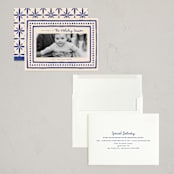 "Textiles" - Holiday Cards in Azure by Megan Cash - Assembled