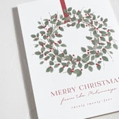 "Classic Wreath" - Holiday Cards in Holly by Kacey Kendrick Wagner - Detail