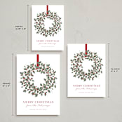 "Classic Wreath" - Holiday Cards in Holly by Kacey Kendrick Wagner - Formats Available